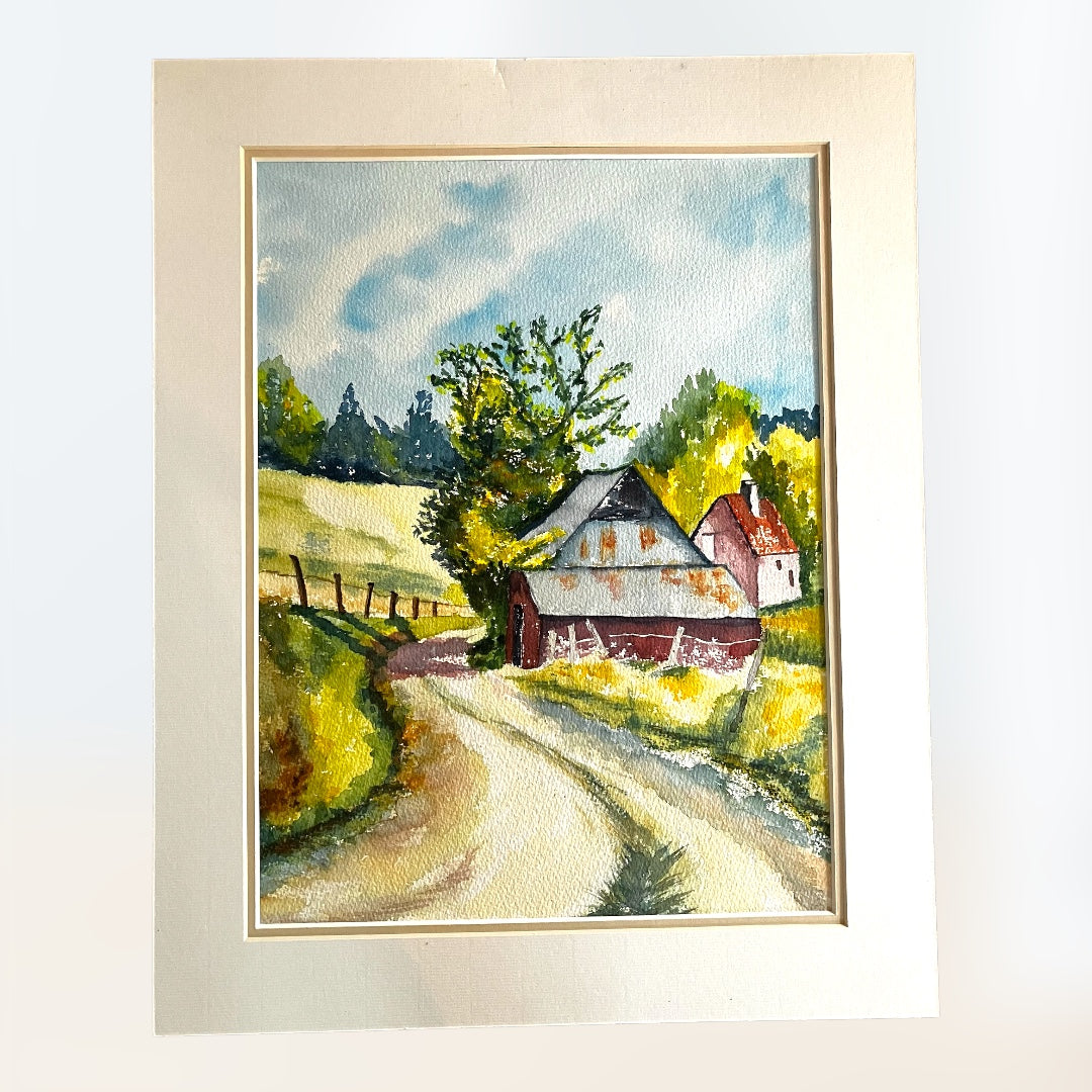 Aquarelle d'un chemin de campagne