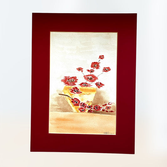 Aquarelle d'un vase fleuri